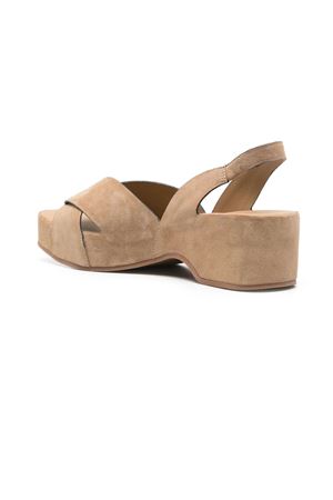 Light beige suede slingback sandals DEL CARLO | 11730GRANO